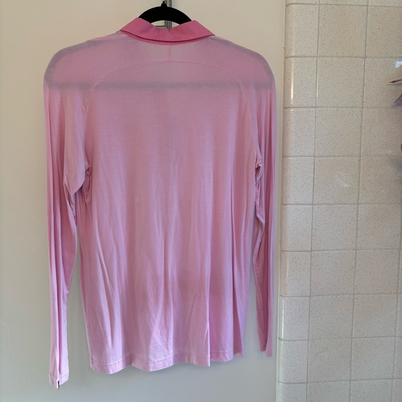 Vintage Pebble Beach Preppy Golf Pink Long Sleeve Polo Top Medium - Picture 2 of 6